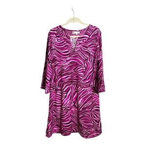 Jude Connolly Jude Cloth Megan‎ Dress Zebra Merlot Combo XXL NWOT